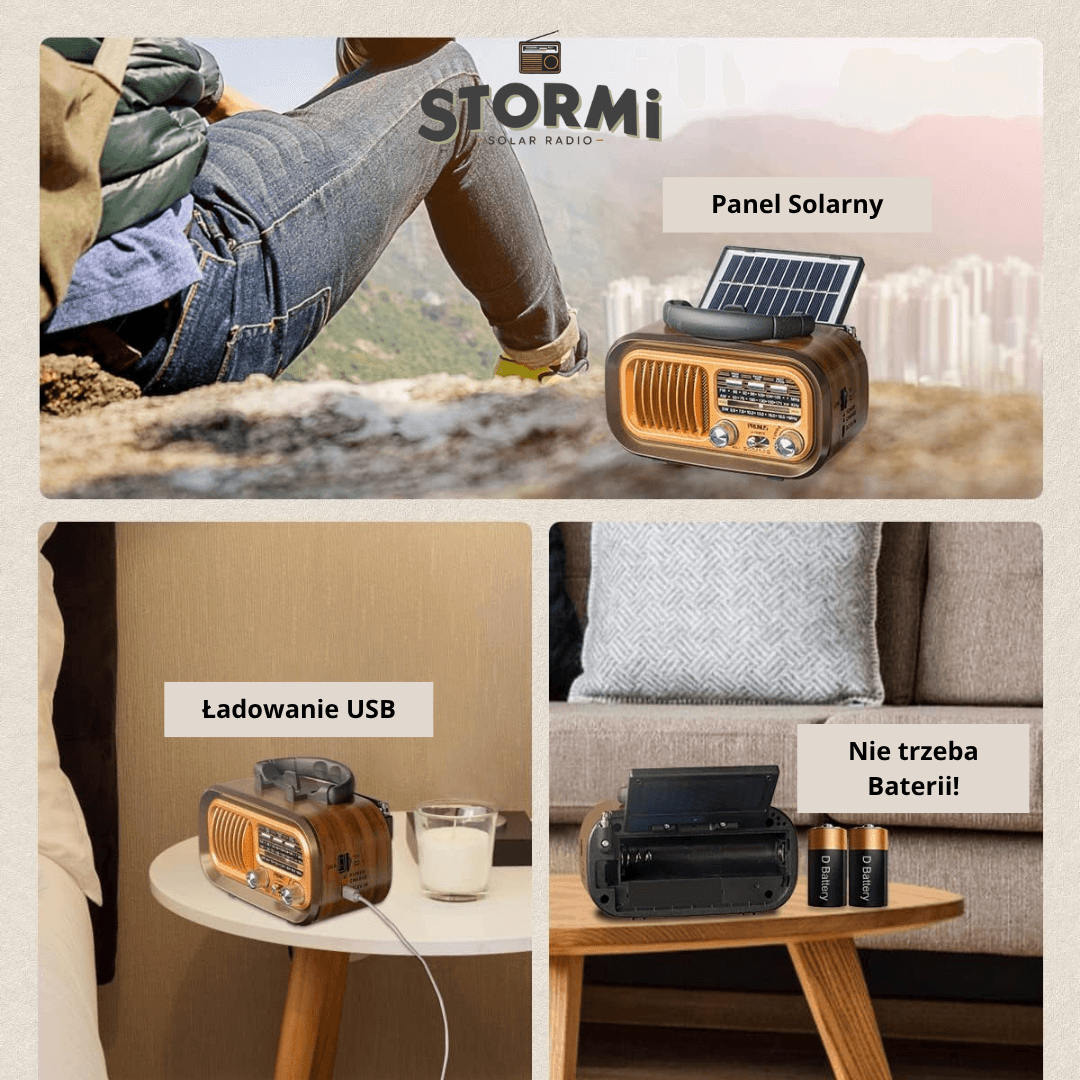 Stormi - Stylowe Wielofunkcyjne Radio Solarne